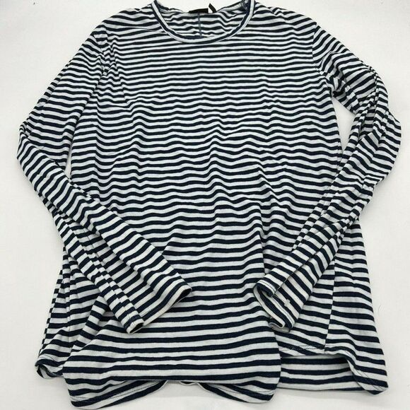 AG Adriano Goldschmied blue white striped long sleeve top size XL - Picture 1 of 3